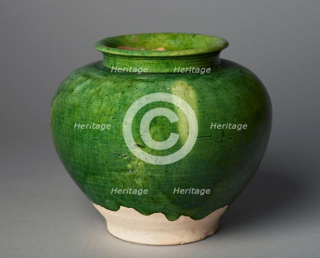 Green-glazed jar, 8th century. Artist: Unknown.