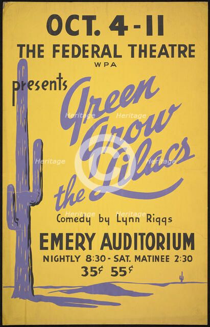 Green Grow the Lilacs, Cincinnati, 1937. Creator: Unknown.