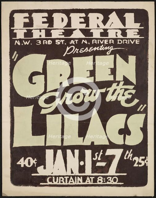 Green Grow the Lilacs, Los Angeles, 1937. Creator: Unknown.