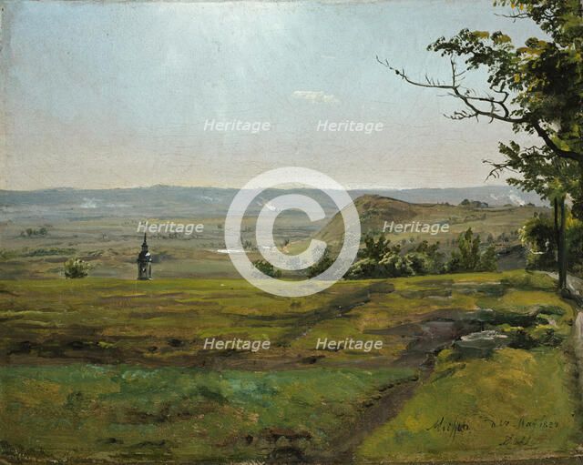 Green Fields near Meissen, 1828. Creator: Johan Christian Dahl.