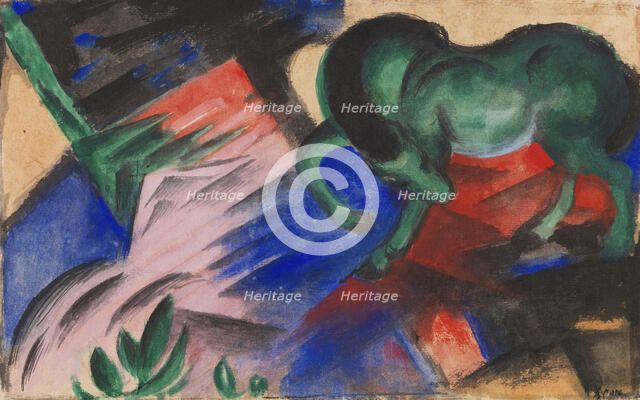 Green Horse , 1912. Creator: Marc, Franz (1880-1916).
