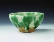 Green lead glazed bowl, Liao dynasty, china, 11th century. Creator: Unknown