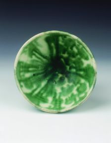 Green lead glazed bowl, Liao dynasty, china, 11th century. Creator: Unknown