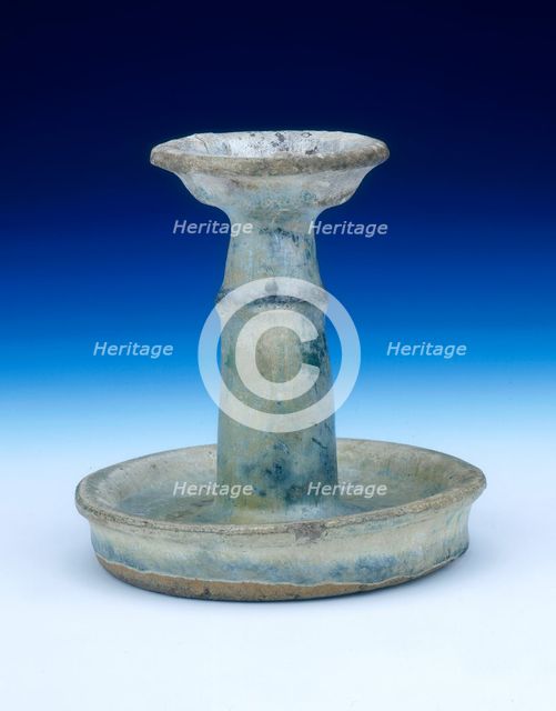 Green lead glazed lamp, China, 20th century. Creator: Unknown.