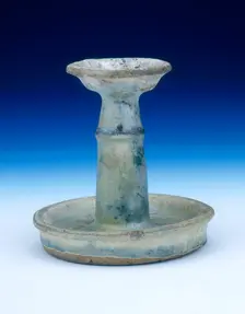 Green lead glazed lamp, China, 20th century. Creator: Unknown