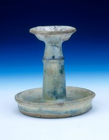 Green lead glazed lamp, China, 20th century. Creator: Unknown