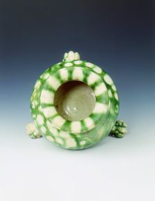 Green lead glazed tripod jar, High Tang period, China, 684-756. Creator: Unknown