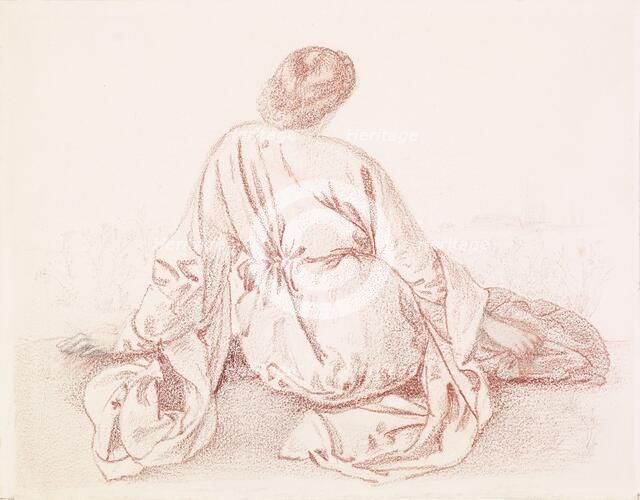 Green Summer - Study of Back of Seated Girl, 1863-64. Creator: Sir Edward Coley Burne-Jones.