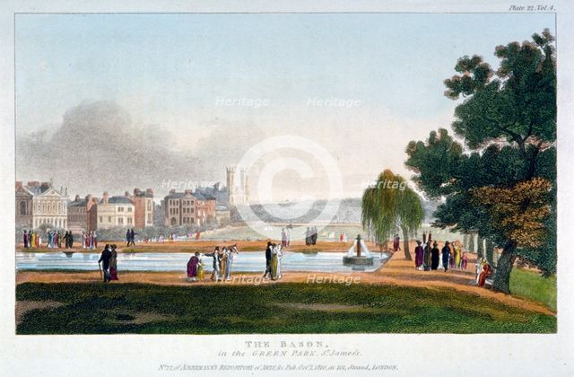 Green Park, Westminster, London, 1810.                                          Artist: Anon
