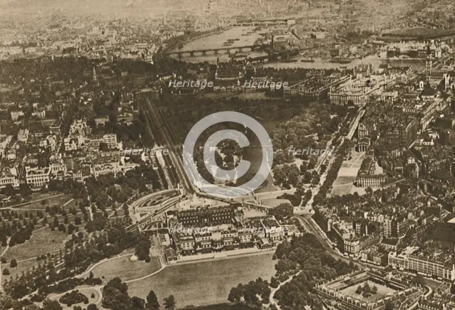 'Green Woodlands By The Waters of Westminster: Part of the Manor of Hyde Below The Biplane's Wing',  Creator: Unknown.