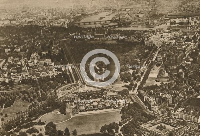 'Green Woodlands By The Waters of Westminster: Part of the Manor of Hyde Below The Biplane's Wing',  Creator: Unknown.