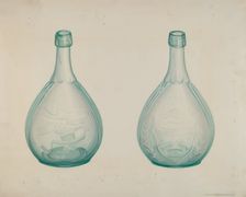 Green Whiskey Bottle, c. 1941. Creator: Loraine Makimson