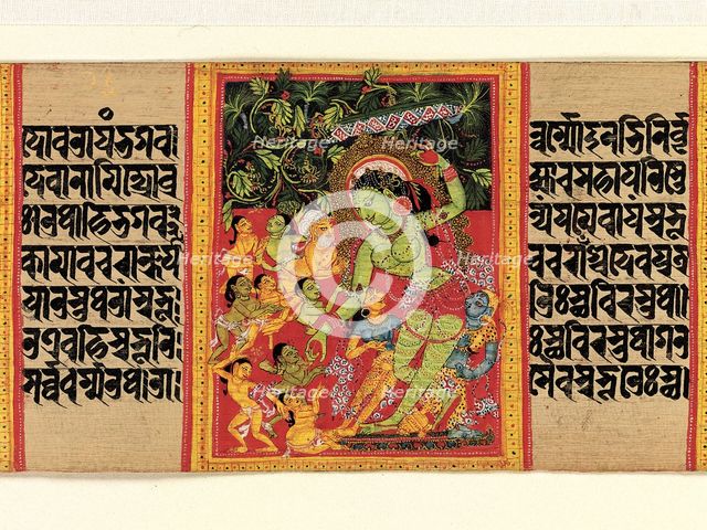 Green Tara Dispensing Boons to Ecstatic Devotees... (Perfection of Wisdom) , early 12th century. Creator: Unknown.