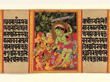 Green Tara Dispensing Boons to Ecstatic Devotees... (Perfection of Wisdom) , early 12th century. Creator: Unknown