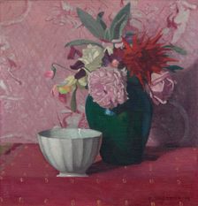 Green vase and white bowl, 1919