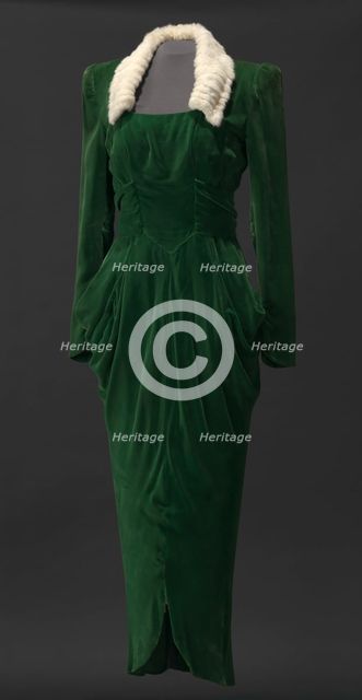 Green velvet dress worn by Lena Horne in the film Stormy Weather, 1943. Creator: Unknown.