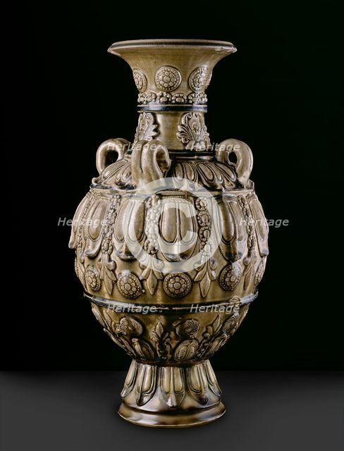 Greenware jar with moulded decoration, late 6th century. Artist: Unknown.