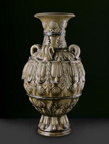 Greenware jar with moulded decoration, late 6th century