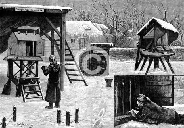 Greenwich Observatory: photographing the temperature; method of reading deep-sunk thermometers, 1881 Creator: Unknown.