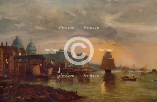 'Greenwich Hospital from the River', 1854, (1935). Artist: James Holland.