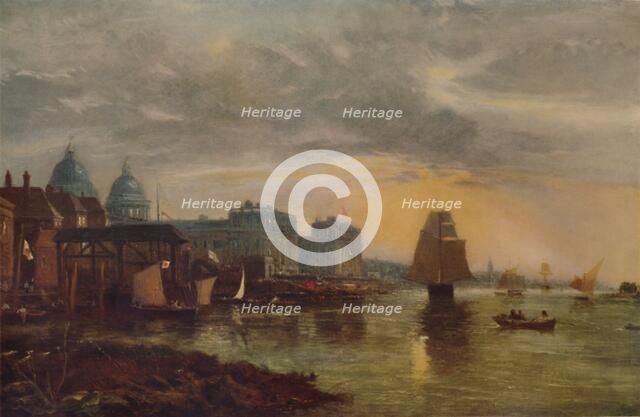 'Greenwich Hospital from the River', 1854, (1935). Artist: James Holland.