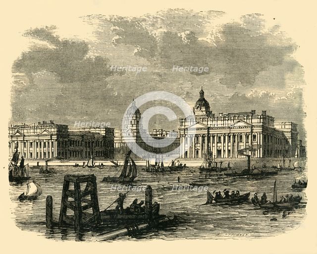 'Greenwich Hospital, from the River', (c1878). Creator: Unknown.