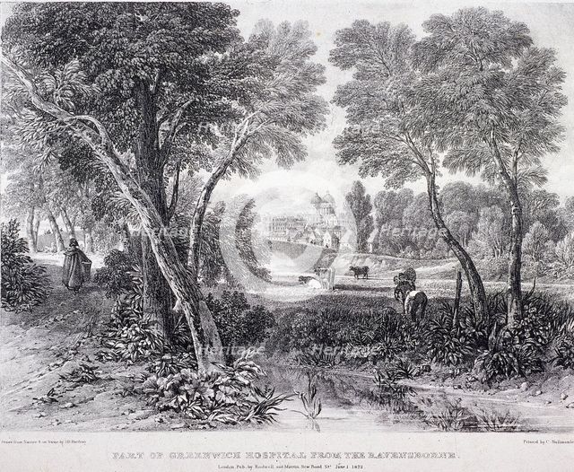 Greenwich Hospital, Greenwich, London, 1822. Artist: James Duffield Harding