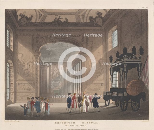 Greenwich Hospital, The Painted Hall, January 1, 1810., January 1, 1810. Creator: J. Bluck.