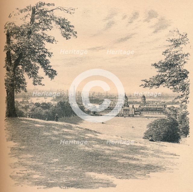 'Greenwich Palace From Observatory Hill', 1902. Artists: Thomas Robert Way, John Lane.