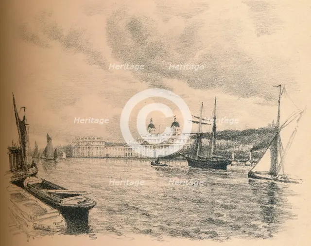 'Greenwich Palace From The River', 1902. Artist: Thomas Robert Way.