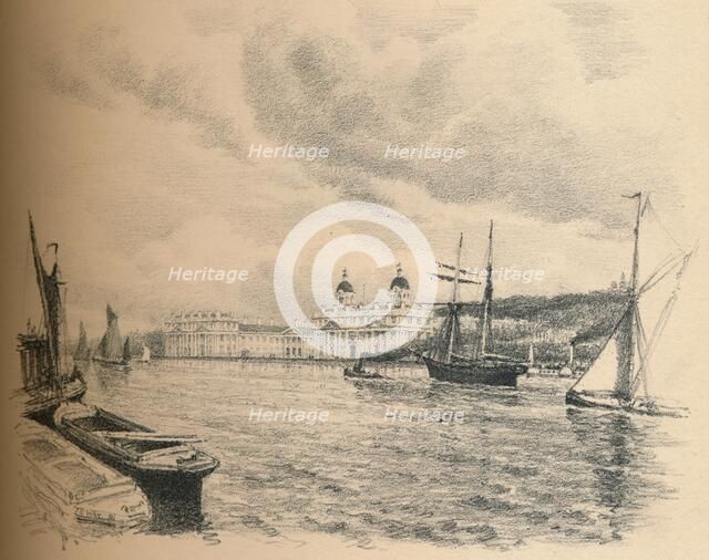 'Greenwich Palace From The River', 1902. Artist: Thomas Robert Way.