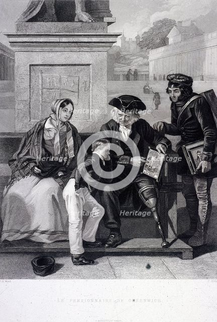 Greenwich Pensioner, Greenwich Hospital, London, c1840. Artist: T Holles