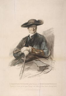 Greenwich Pensioner in the character of Commodore Trunion Greenwich Hospital, London, 1826. Artist: Frederick Christian Lewis
