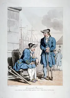 Greenwich Pensioners 1808. Artist: John Augustus Atkinson