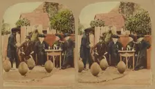 Greenwich Pensioners, about 1860. Creator: London Stereoscopic & Photographic Co