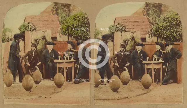 Greenwich Pensioners, about 1860. Creator: London Stereoscopic & Photographic Co.