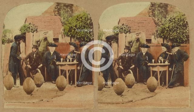 Greenwich Pensioners, about 1860. Creator: London Stereoscopic & Photographic Co.