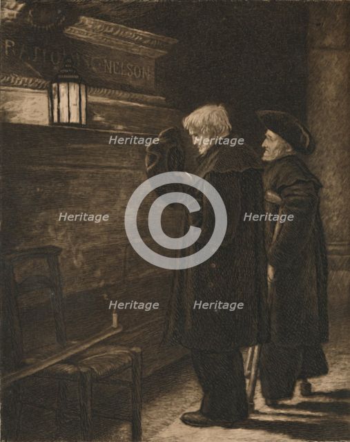 'Greenwich Pensioners at the Tomb of Nelson', c1868, (1896). Artist: Henry Macbeth-Raeburn.