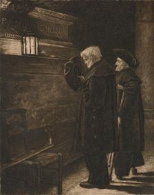 Greenwich Pensioners at the Tomb of Nelson c1868, (1896). Artist: Henry Macbeth-Raeburn