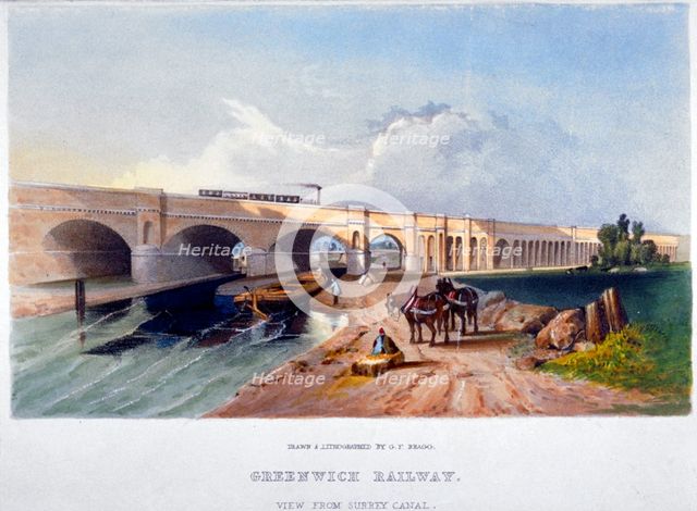 Greenwich Railway, Deptford, London, 1836. Artist: GF Bragg