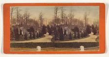 Greenwood Cemetery. From Vine Dell, Looking Towards Ocean Hill., about 1869. Creator: E. & H.T. Anthony