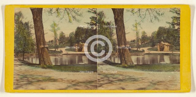 Greenwood Cemetery. View on Willow Ave. Near Receiving Vault., about 1864. Creator: E. & H.T. Anthony.