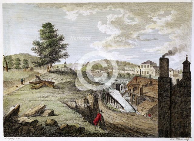 Greenfield Brass Mill near Holywell, Flintshire, Wales, 1792. Artist: WC Wilson