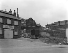 Greengrocer's warehouse exterior, Mexborough, South Yorkshire, 1966. Creator: Michael Walters