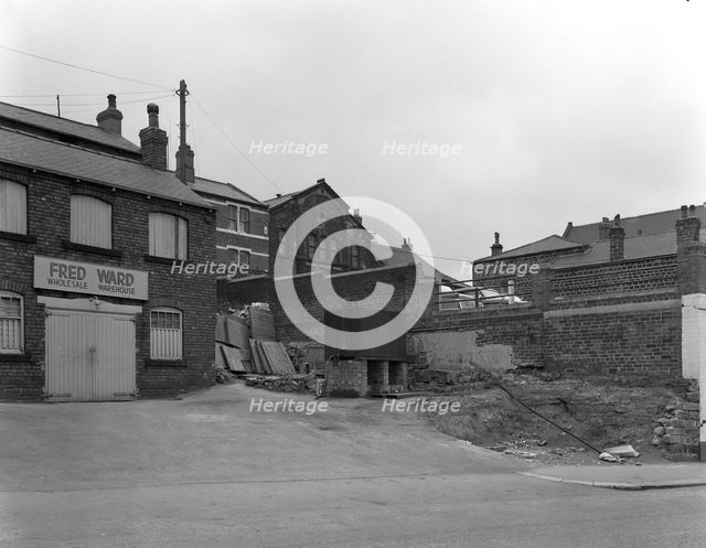 Greengrocer's warehouse exterior, Mexborough, South Yorkshire, 1966. Creator: Michael Walters.