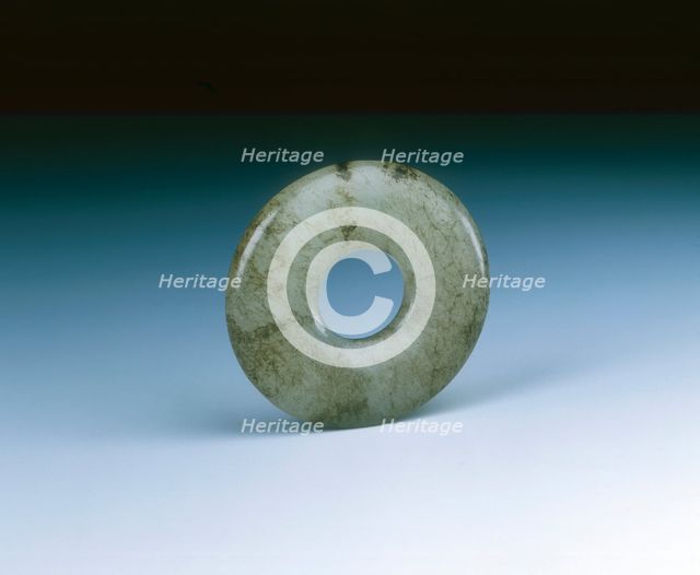 Greenish jade toggle, Western Han dynasty, China, 206 BC-8. Creator: Unknown.