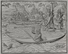 Greenland native people hunting in kayak, 1892. Creator: Unknown