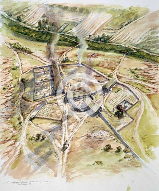 Greenshiel, Lindisfarne, Holy Island, Northumberland, 9th century (1993-2005). Artist: Peter Dunn.