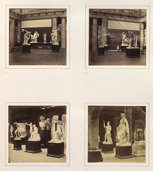 [Greek Court with Sculpture of Discobolus; Roman Court with Sculptures of Gladiator, M..., ca. 1859. Creator: Attributed to Philip Henry Delamotte