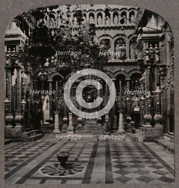 'Greek Cathedral in the Holy Sepulchure Church, Jerusalem', c1900. Artist: Unknown.